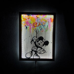 Stampa di Topolino Graffiti Topolino nel poster del water Stampa pop art Arte murale Banksy Arte Topolino Graffiti Street Art