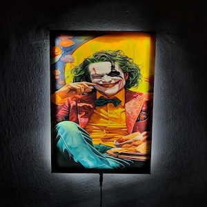 Joker Wall Art With LED Lights, Joker Decor Wall Led Sign, Joker RGB LED Light Sign, Christmas Gift, Birthday Gift, Joker Lovers Gift