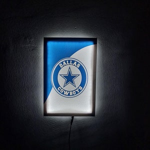 Insegna luminosa a LED in tela dei Dallas Cowboys, regalo perfetto per i fan della NFL, elegante decorazione per caverna dell'uomo, regalo di Natale illuminato della NFL