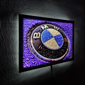 Insegna luminosa al neon a LED BMW, decorazione da parete perfetta per caverne illuminate, insegna a LED M Power, regalo di Natale per gli appassionati di auto BMW