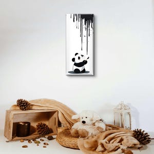 Minimalist Panda Canvas Art – Modern Nursery Decor