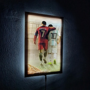 Lionel Messi Cristiano Ronaldo, Fitnessstudio gedruckt, berühmte Leinwand Kunst, Messi Kunstwerk, Sport Poster, Lionel Messi Poster, CR7 Wanddekor