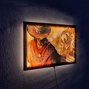 Insegna al neon da cowboy, insegna a LED da cowboy, luce a LED per cappelli, arredamento western, arredamento da parete western, arredamento per la casa western, arredamento da cowboy