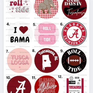 University of Alabama Pins, Bama pins, Alabama pins, Roll Tide accessories, Game day Pins, Game Day Buttons, College Pins