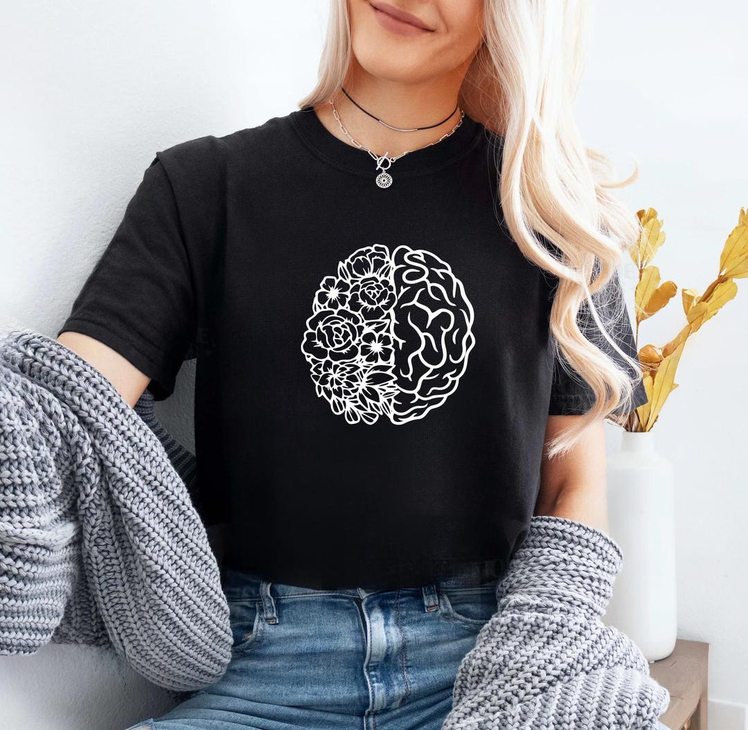 Human Brain With Art and Science Shirt Mind Health Shirt Brain Shirt ...