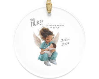 Adorno navideño de acrílico personalizado para enfermera de la UCIN, adorno de enfermera, regalo personalizado, regalos de agradecimiento para enfermeras neonatales, adorno de RN