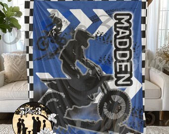 Couverture de motocross personnalisée, jeté de vélo de course, décoration de chambre de garçon