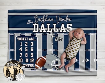 Manta para bebés conmemorativa del Dallas Football: Peluche suave y personalizado.