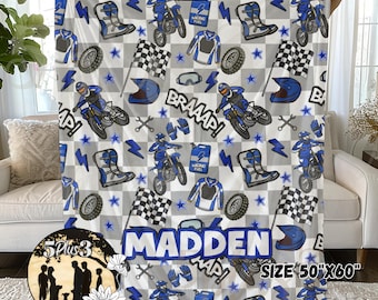 Couverture de motocross personnalisée | Jeté de course de moto tout-terrain personnalisé pour enfants