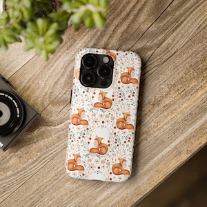 Woodland Fox Tough Phone Case - Cozy Autumn Forest Design Case for iPhone & Samsung
