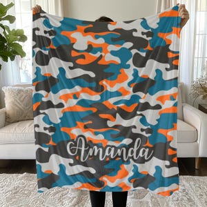Aangepaste camouflagedeken - gepersonaliseerde naamdeken - jacht- en buitencadeau,