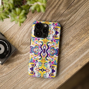 Trippy Yellow Swirl Tough Phone Case - Vibrant Psychedelic Pattern for iPhone and Samsung