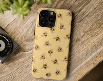 Bumble Bee Pattern Tough Phone Case: Protective Honeycomb Design