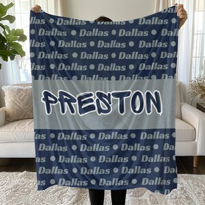 Personalized Blanket Dallas Football - Custom Name Sports Fan Gift