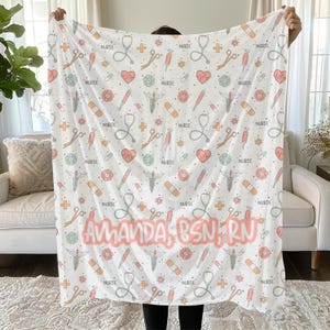 Personalized Nurse theme Velveteen Plush Blanket
