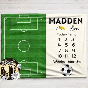 Manta de bebé Future Soccer Star: tapete personalizado para fotos de recién nacidos y guardería deportiva