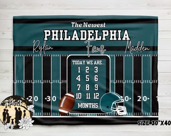 Couverture Twins Philadelphia Baby Milestone : accessoire photo de football parfait pour les familles de jumeaux