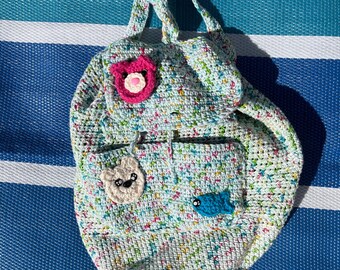 Crochet Backpack with Patches