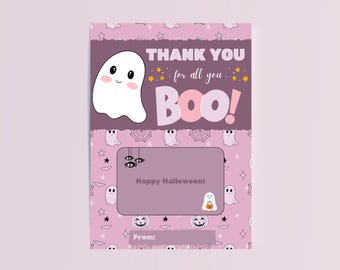 Thanks for all you Boo Gift Card Holder, Printable for Teacher Appreciation, Gift for Teacher, Halloween