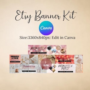 Etsy Banner Template Bundle, Etsy Shop Banners, Etsy Shop Kit, Sell On Etsy, Etsy Banner Mockups, Etsy Shop Bundle, Etsy Branding, Canva