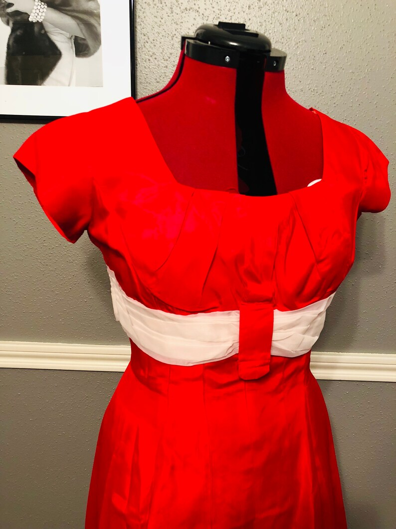 Vintage Vibrant Red Party Gown