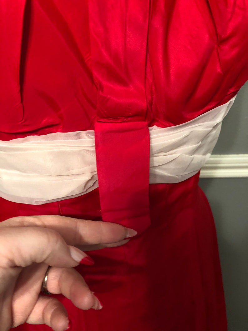 Vintage Vibrant Red Party Gown