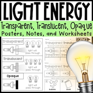 1st Grade Light Energy | Transparent, Translucent, and Opaque