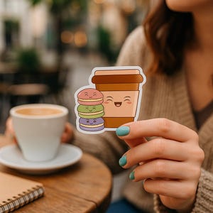 Coffee Stickers Set Cute Kawaii Coffee Cup Stickers for Scrapbooking Journal Decor Coffee Lovers Gifts Stickers for Laptop Hydroflask Phone