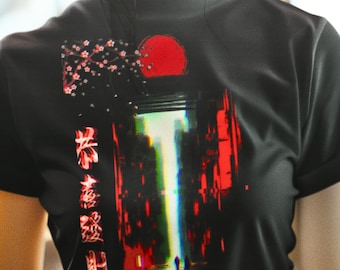 PROMENADES RUINES | ORIGINAUX par Anaxyphalis | Style cyberpunk, Chemises de couleur néon, T-shirt Dystopia, Streetwear japonais, T-shirt de science-fiction, Sakura