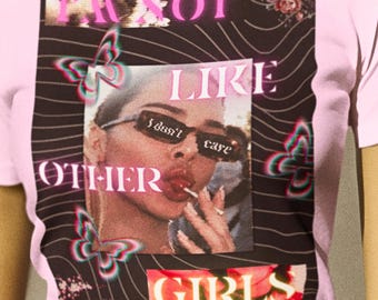 Camiseta de bebé Y2K: gráfico "No soy como las demás chicas", estilo moderno de los 90