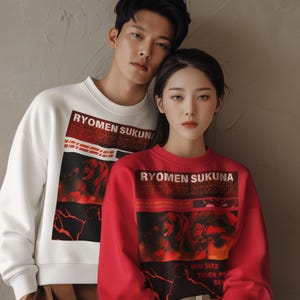 Sweat-shirt Ryomen Sukuna JJK : sweat à capuche Jujutsu Kaisen Anime image 4