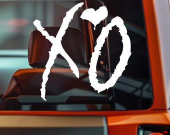 XOXO Heart Vinyl Decal Sticker Bumper window laptop UV, Water Resistance 20+ Color and Size Customized