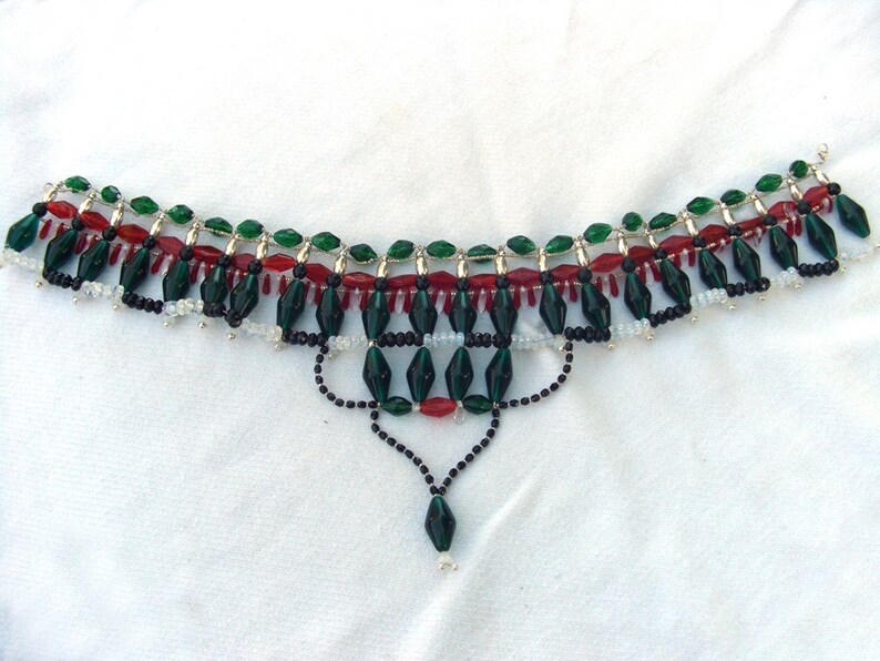 Egyptian Queen Necklace Beaded Jewelry Beaded Necklace Cosplay Jewelry Costume Jewelry Egyptian Necklace Cosplay Necklace Handmade