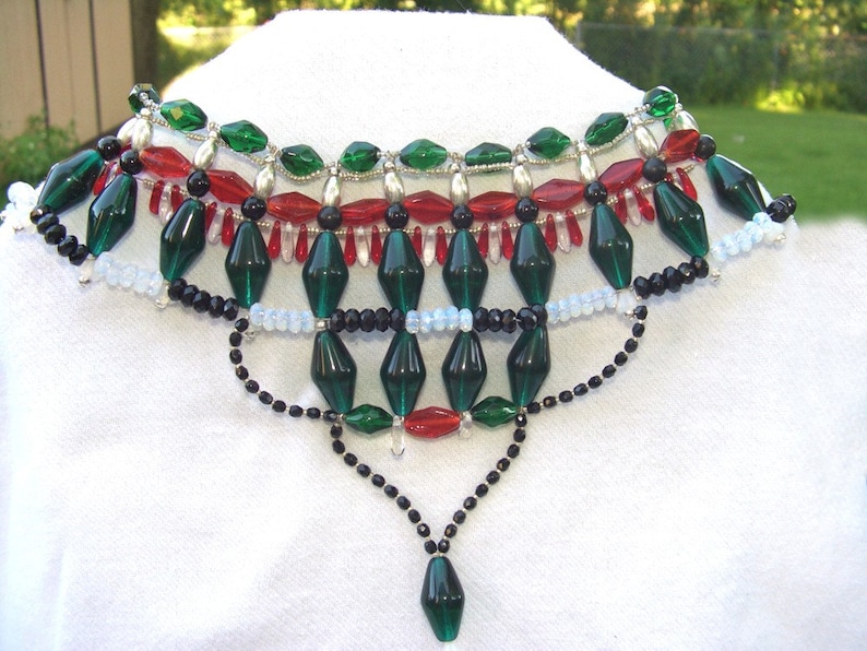 Egyptian Queen Necklace Beaded Jewelry Beaded Necklace Cosplay Jewelry Costume Jewelry Egyptian Necklace Cosplay Necklace Handmade