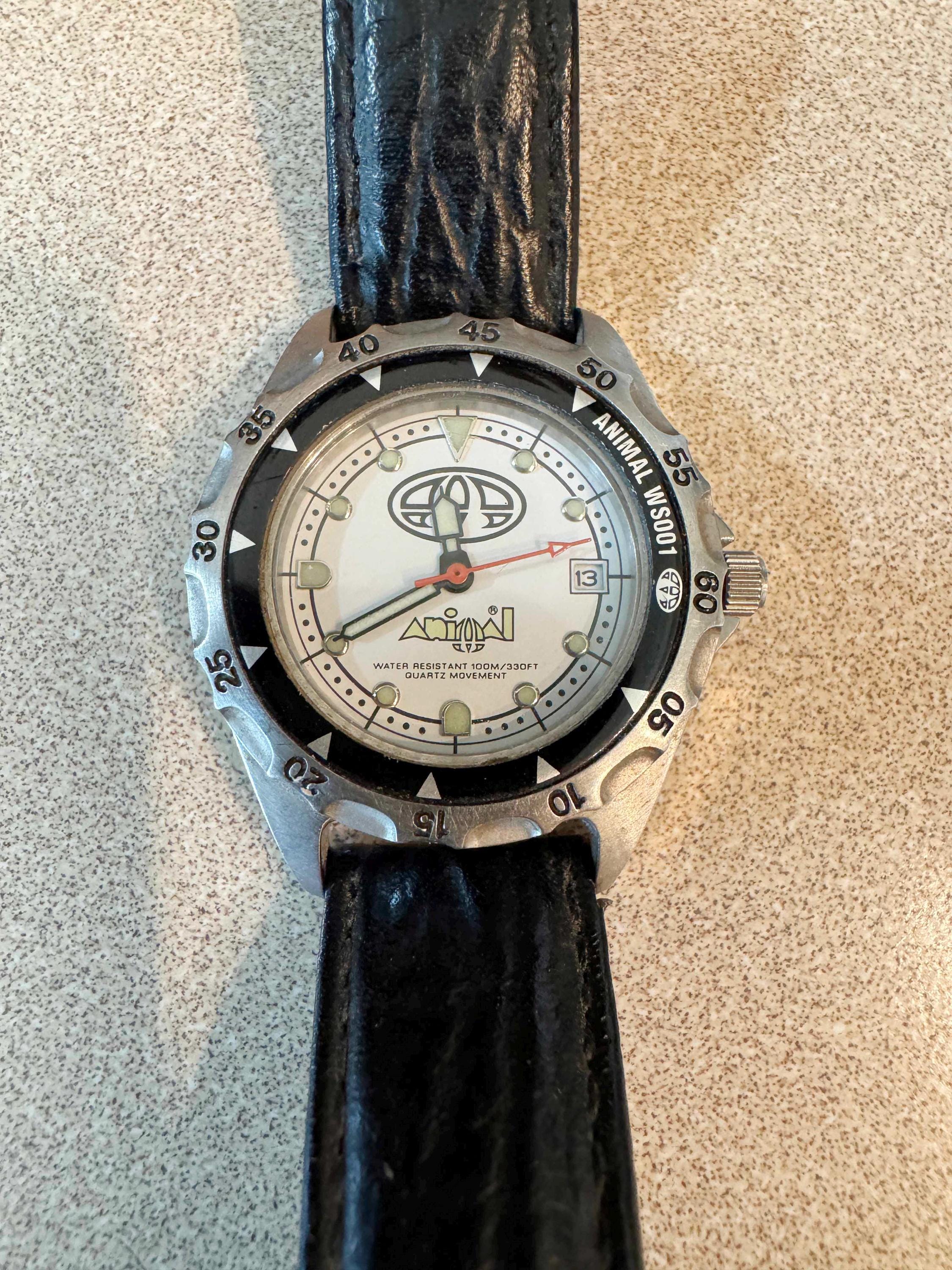 【レア】Animal アニマル　腕時計　W001 Vintage Animal Sports Wristwatch WS001 With Leather Strap | Water