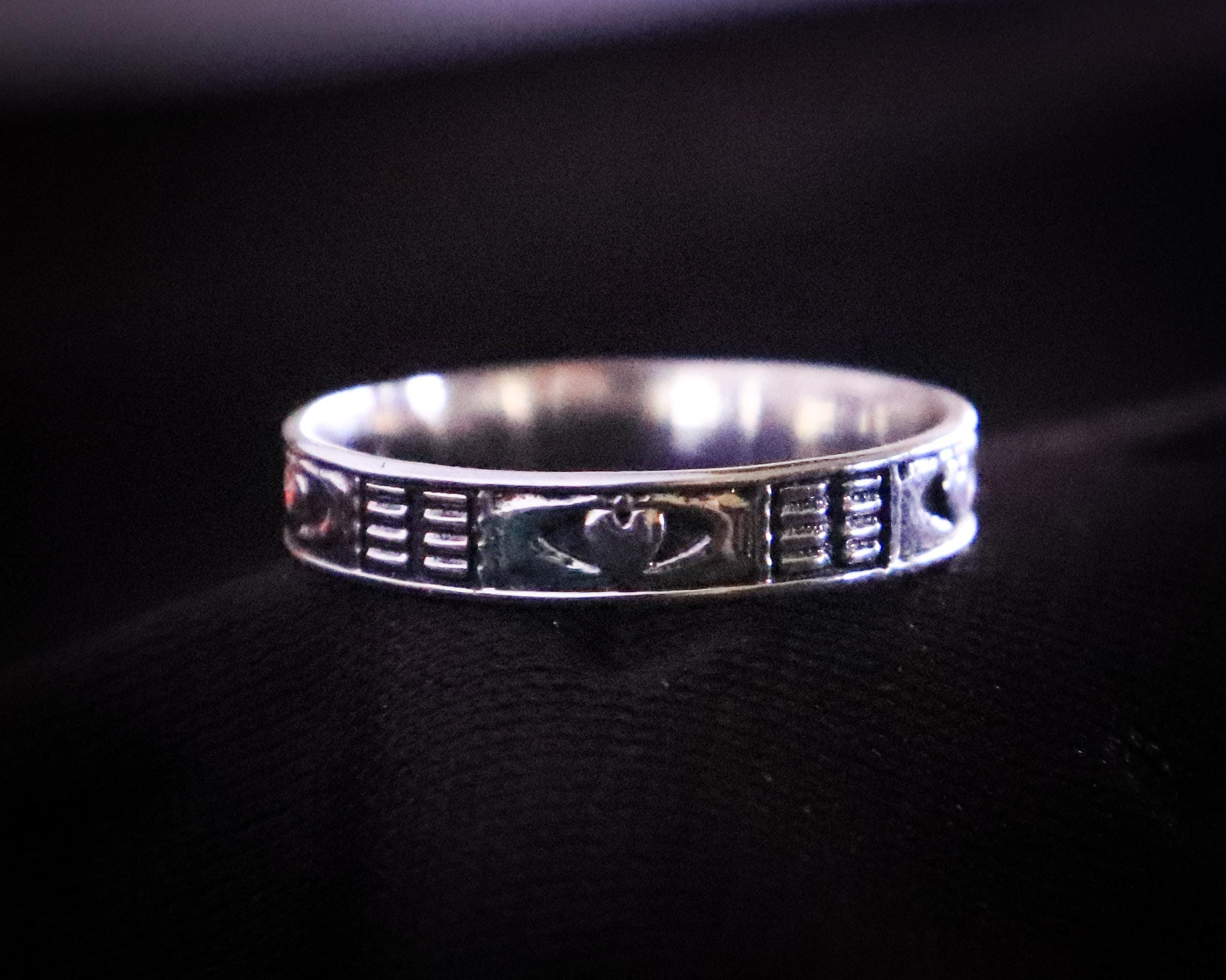 Edelstahl-Ring Mit Keltischer Triskele Nordisch Germanisch Dreier Spirale Silber Massiv