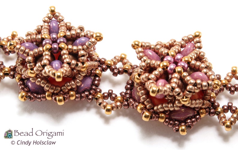 TUTORIAL Little Crowns Bracelet with SuperDuo beads PDF Pattern Only image 5