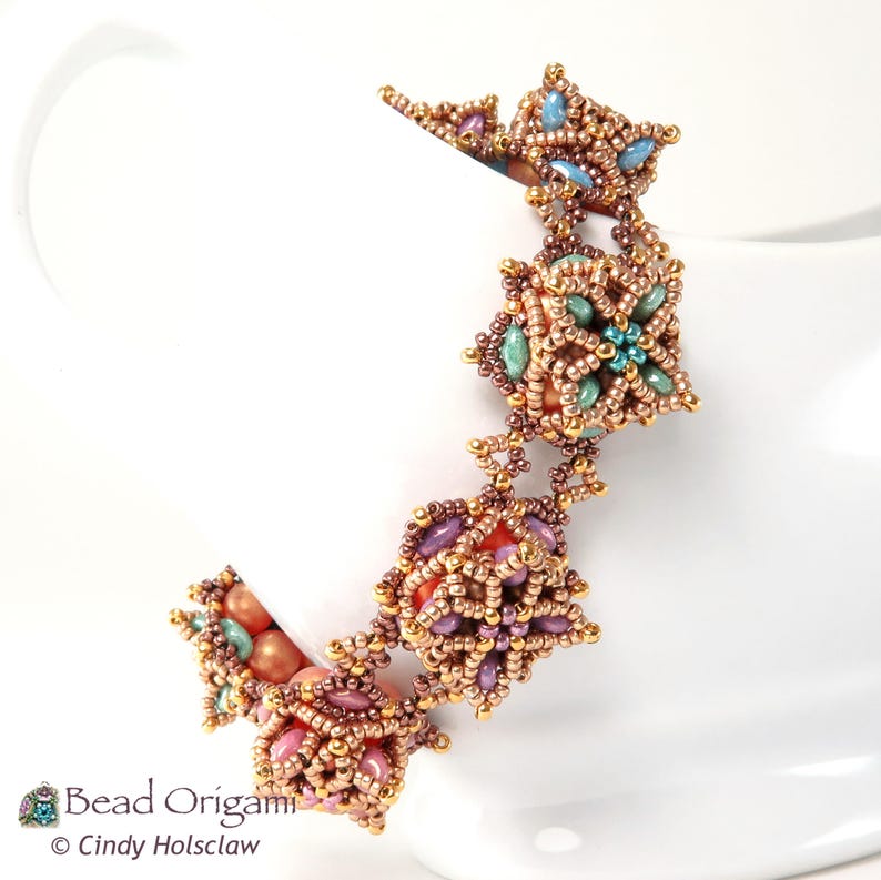 TUTORIAL Little Crowns Bracelet with SuperDuo beads PDF Pattern Only image 2