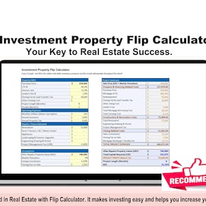 Property Flip Calculator. Your key to Real Estate Success. (Excel and/or Google Sheets)