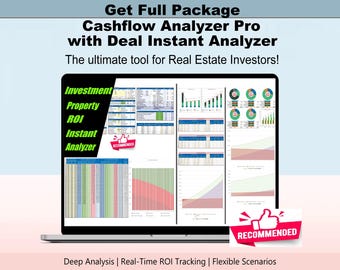 Cash flow Analyzer Pro with Deal Instant Analyzer. Investment Property ROI Analysis.  Rental Analyzer. Rental Property Analysis.  DealCheck