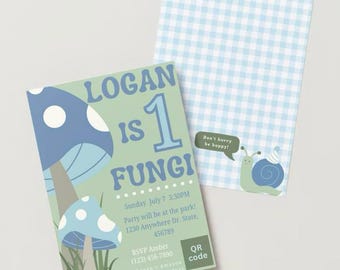 One Fungi Birthday Invitation made on Canva