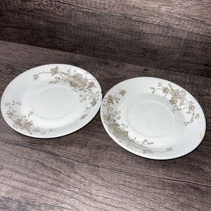 Vintage Antique J & G Meakin Hanley England Ivy Print Ironstone China 6” Plates