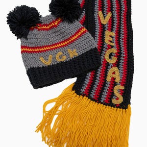 Vegas Hockey Matching Beanie & Scarf Set