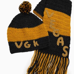 Vegas Hockey Matching Beanie & Scarf Set