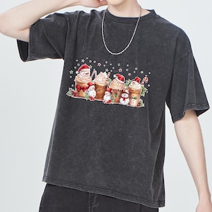 Snowman Winter Coffee T-shirt,Christmas Coffee Shirt,Women Holiday Shirt,Christmas Snowman Hooded,Christmas Party T-shirt,Vintage T-shirt