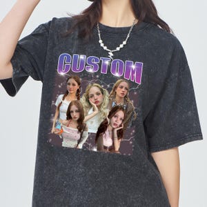 T-shirt petite amie personnalisé, t-shirt petit ami, chemise photo vintage personnalisée, idée de photo personnalisée, t-shirt femme mari, bachelorette surprise