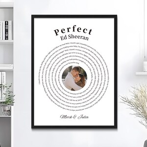 Custom Song Lyrics Print/Our Song Personalised Print/Vinyl Record Digital Wall Art/Personalized Wedding Gift Couple with photo/First Dance