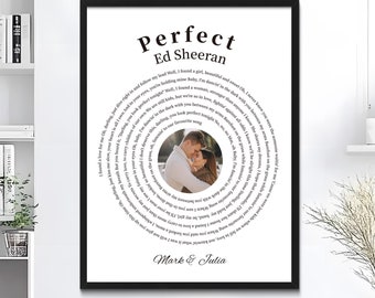 Aangepaste songtekstprint/ons lied gepersonaliseerde print/vinylplaat digitale muurkunst/gepersonaliseerd huwelijkscadeau koppel met foto/eerste dans