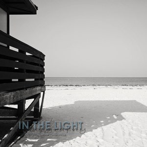 Lido Beach Lifeguard House 2 Sarasota, FL Fine Art Photograpy Black & White 8x10, 11x14, other sizes available image 1