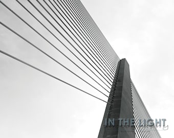 Sunshine Skyway - Tampa Bay, FL - Fine Art Photography - Black and White - 8x10, 11x14, other sizes available